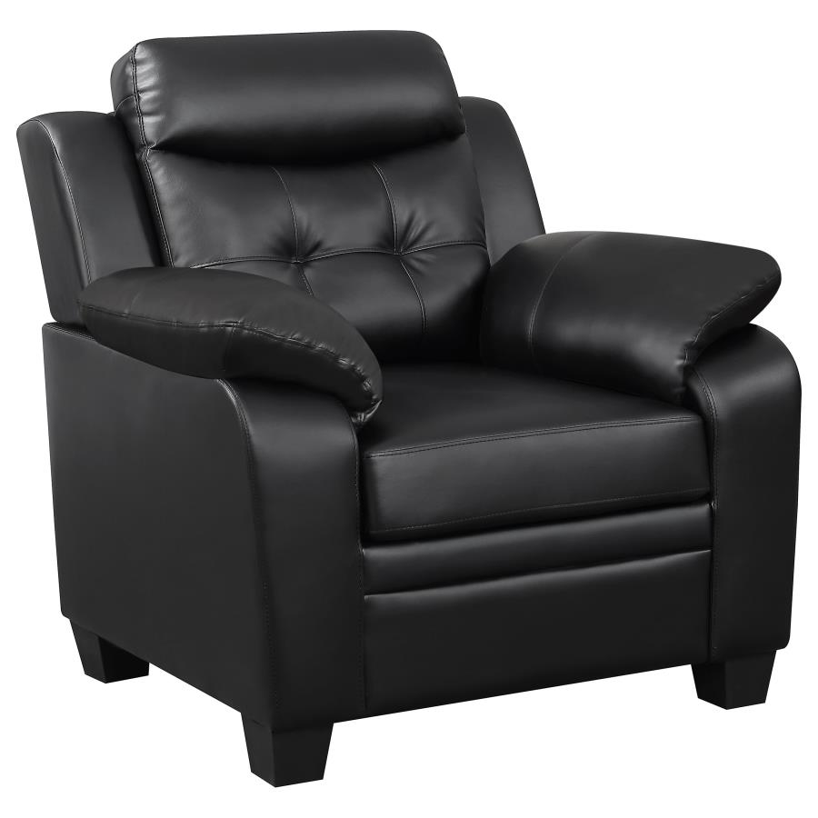 Finley 3-piece Upholstered Padded Arm Tufted Sofa Set Black view 11