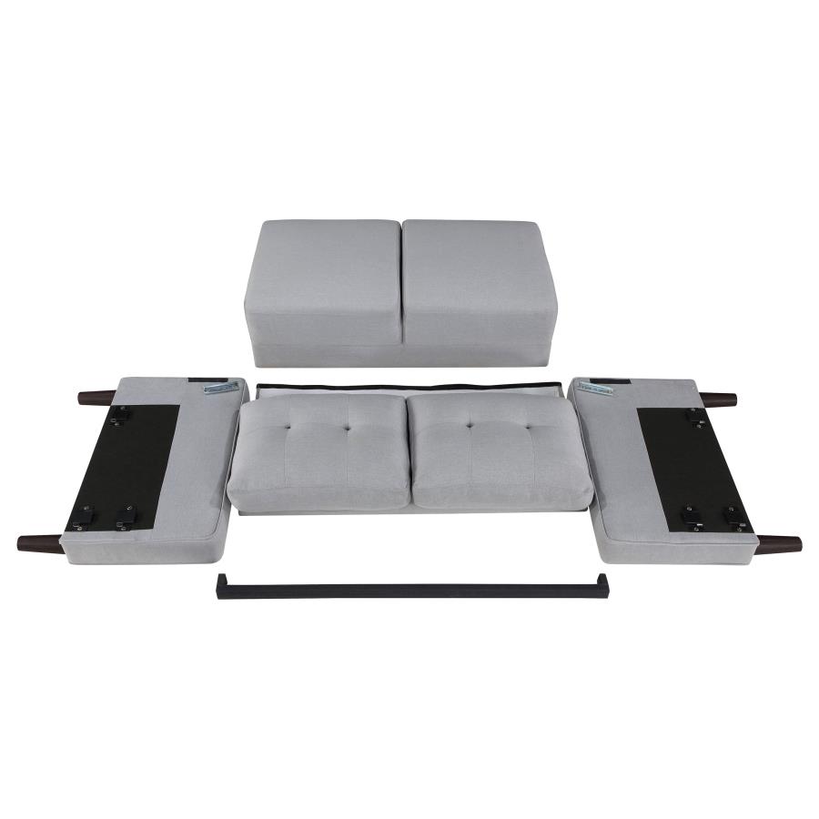 Bowen Upholstered Track Arm Tufted Loveseat Grey view 9