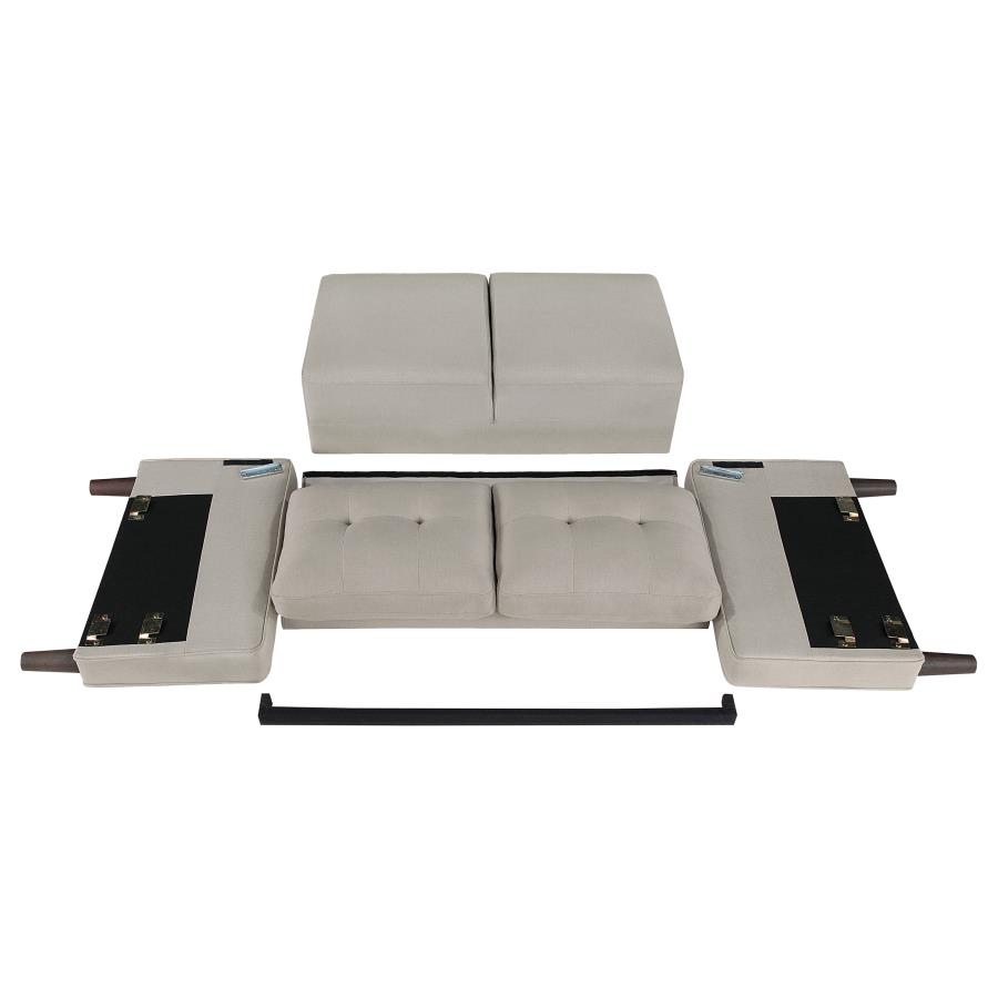 Bowen 3-piece Upholstered Track Arm Tufted Sofa Set Beige view 12