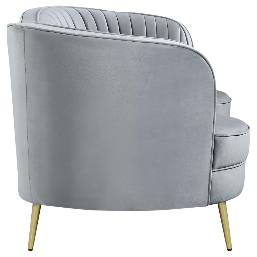 Sophia 2-piece Upholstered Channel Tufted Sofa Set Grey view 10