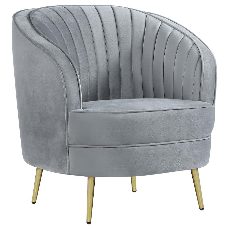 Sophia 3-piece Upholstered Channel Tufted Sofa Set Grey view 9