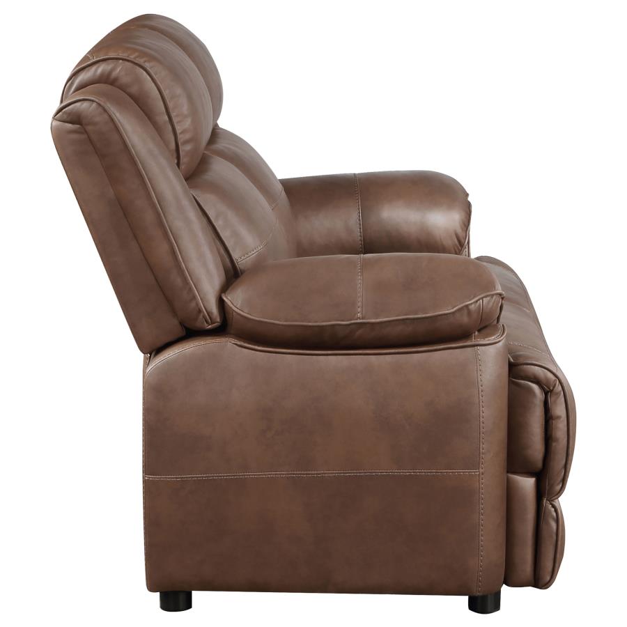 Ellington 3-piece Upholstered Padded Arm Sofa Set Dark Brown view 10