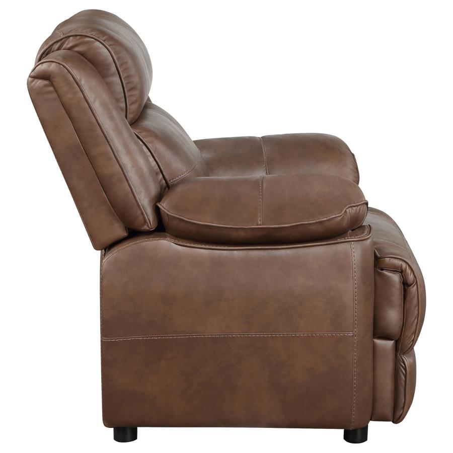 Ellington 3-piece Upholstered Padded Arm Sofa Set Dark Brown view 13