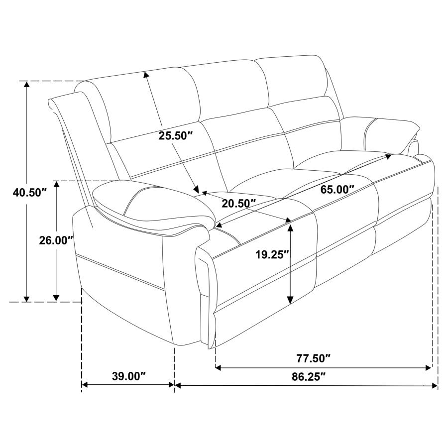Ellington 3-piece Upholstered Padded Arm Sofa Set Dark Brown view 15