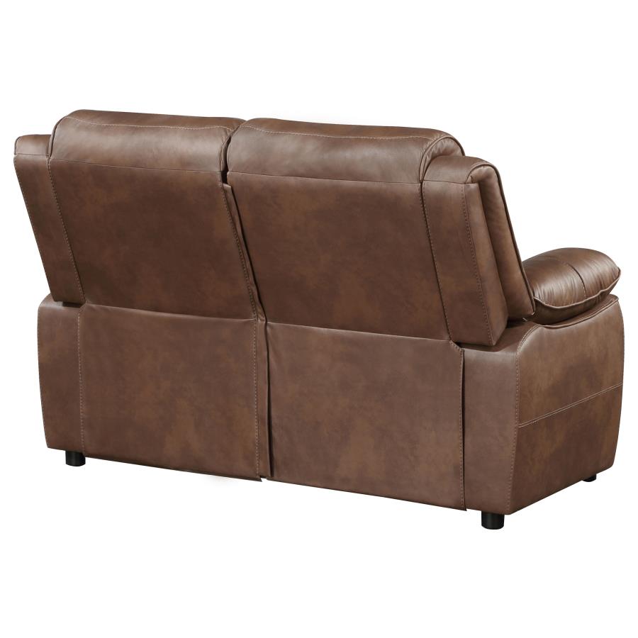 Ellington Upholstered Padded Arm Loveseat Dark Brown view 8