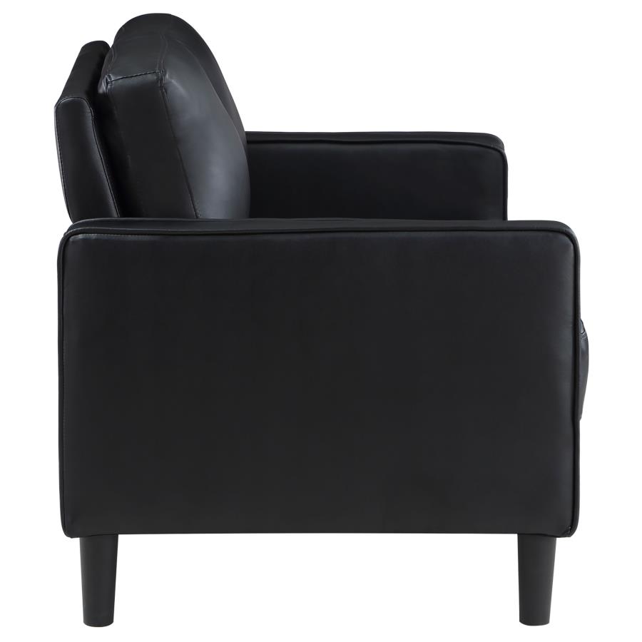 Ruth 2-piece Upholstered Track Arm Sofa Set Black view 10