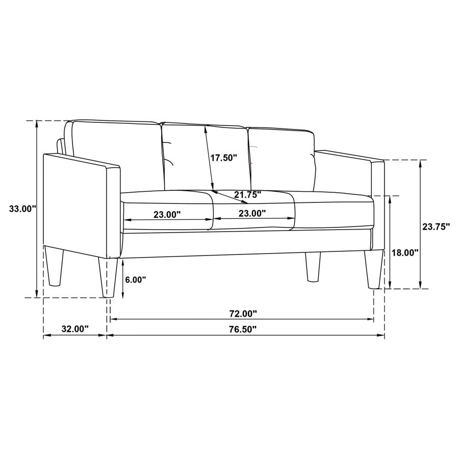 Ruth 2-piece Upholstered Track Arm Sofa Set Grey view 12