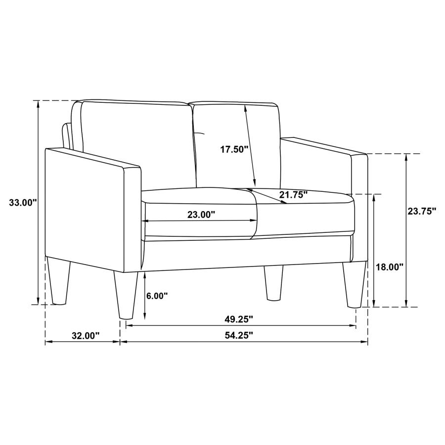 Ruth 2-piece Upholstered Track Arm Sofa Set Grey view 13