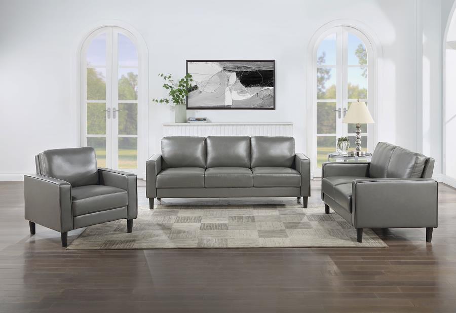 Ruth Upholstered Track Arm Loveseat Grey view 11