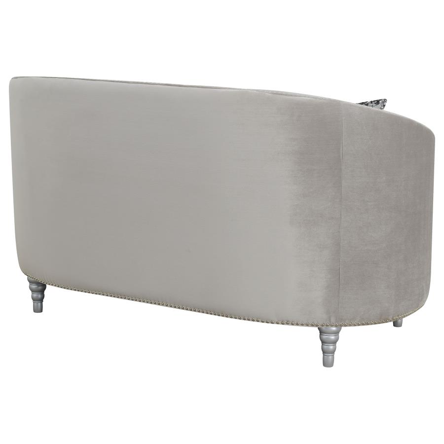 Avonlea Upholstered Sloped Arm Sofa Grey Velvet view 8