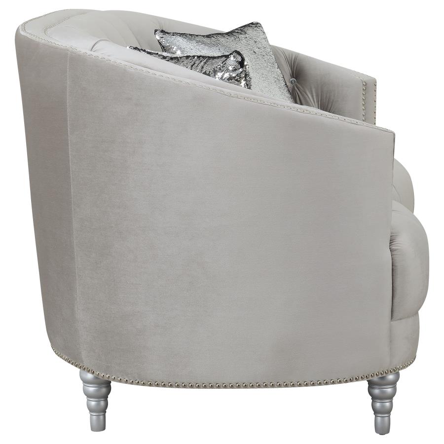 Avonlea Upholstered Sloped Arm Sofa Grey Velvet view 9