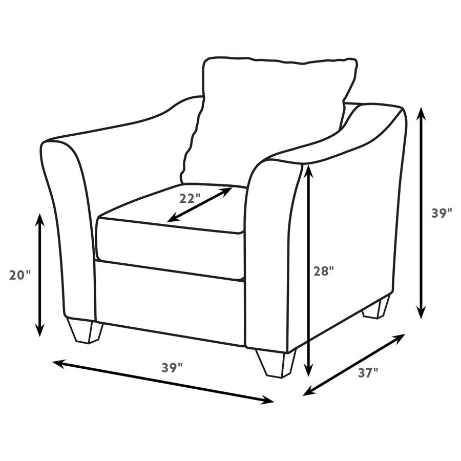 Salizar Upholstered Flared Arm Accent Chair Sand view 11