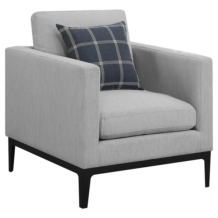 Apperson 3-piece Upholstered Track Arm Sofa Set Light Grey view 9