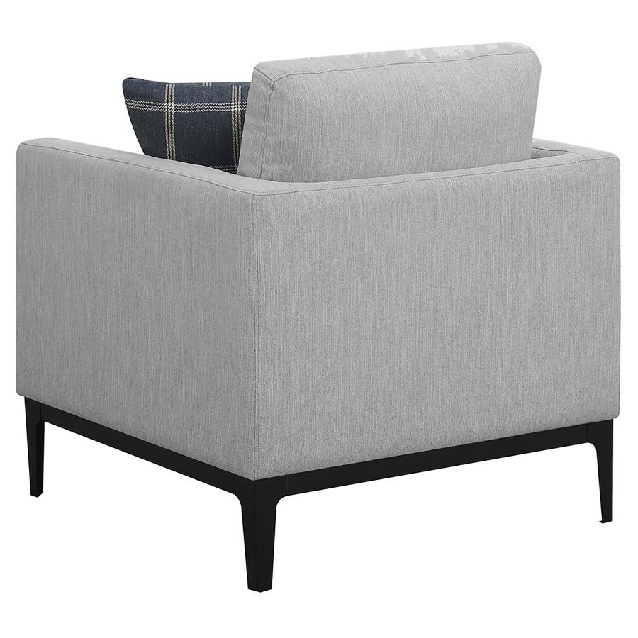 Apperson 3-piece Upholstered Track Arm Sofa Set Light Grey view 11