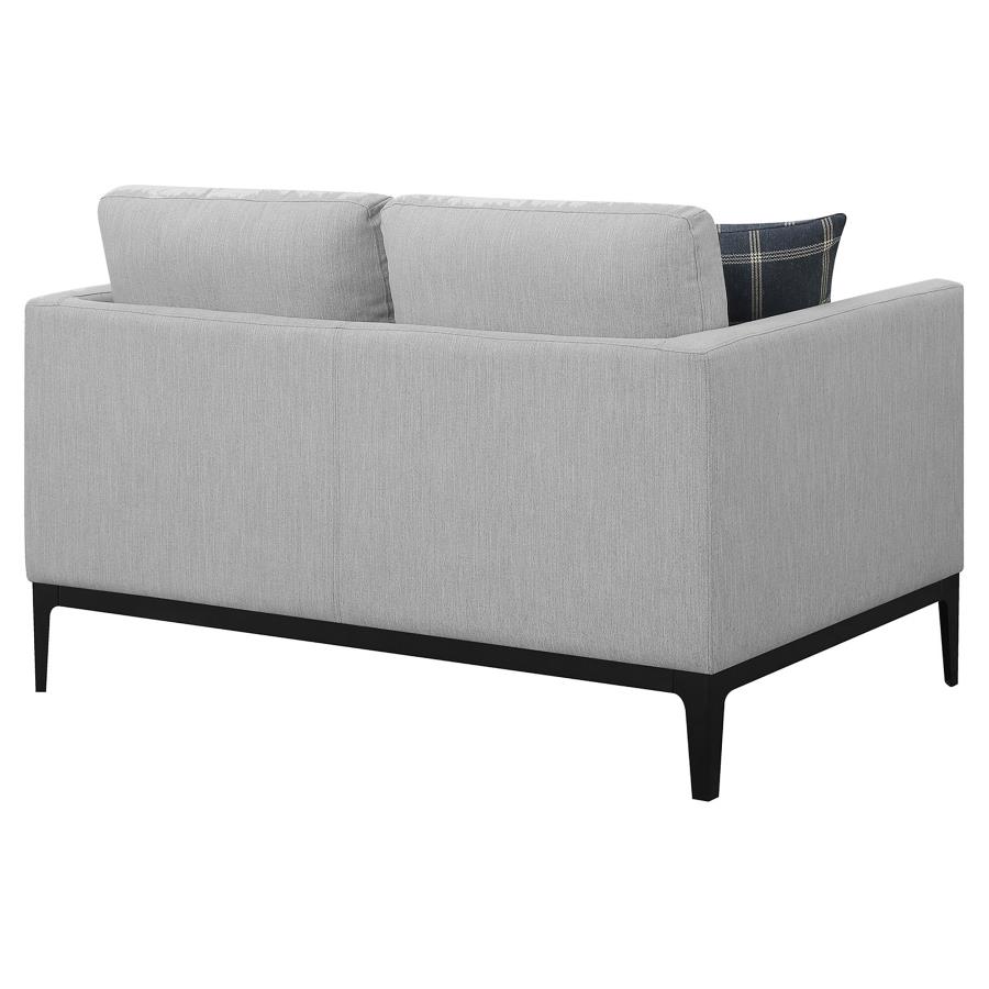 Apperson Upholstered Track Arm Loveseat Light Grey view 8
