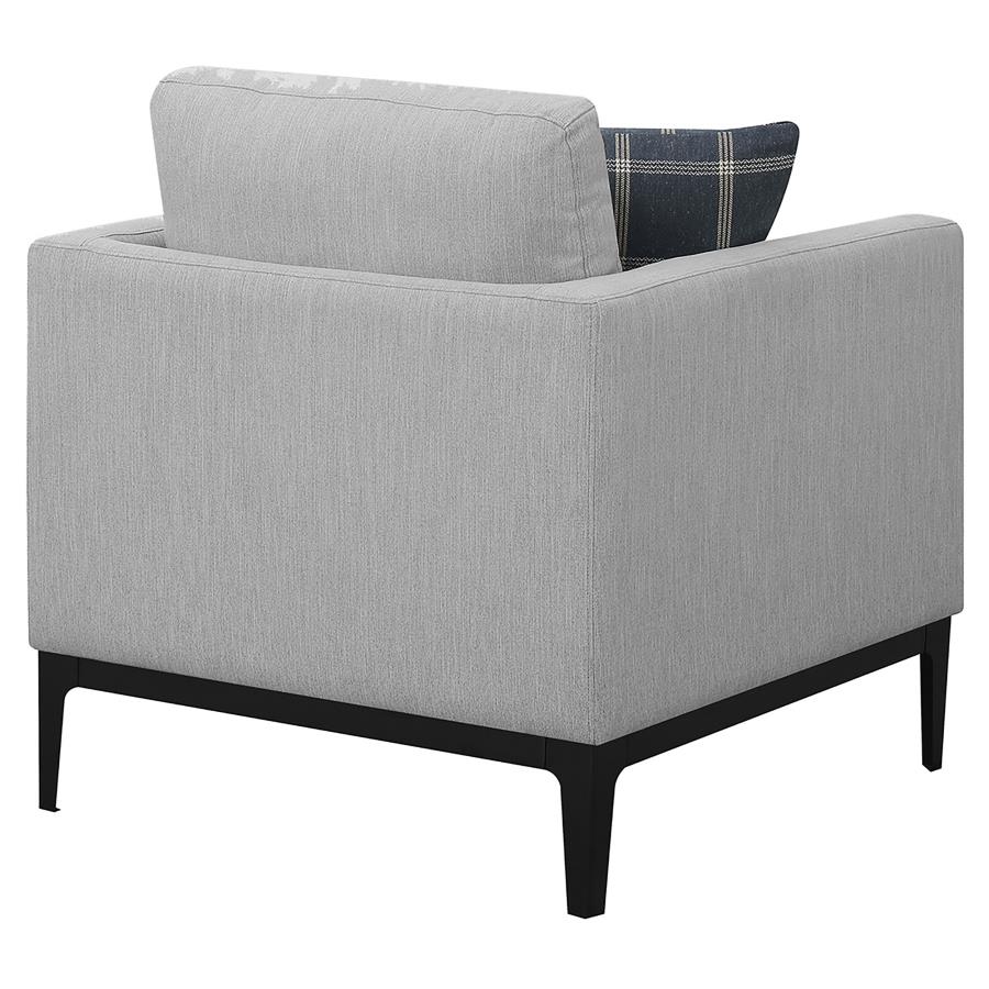 Apperson Upholstered Track Arm Accent Chair Light Grey view 8