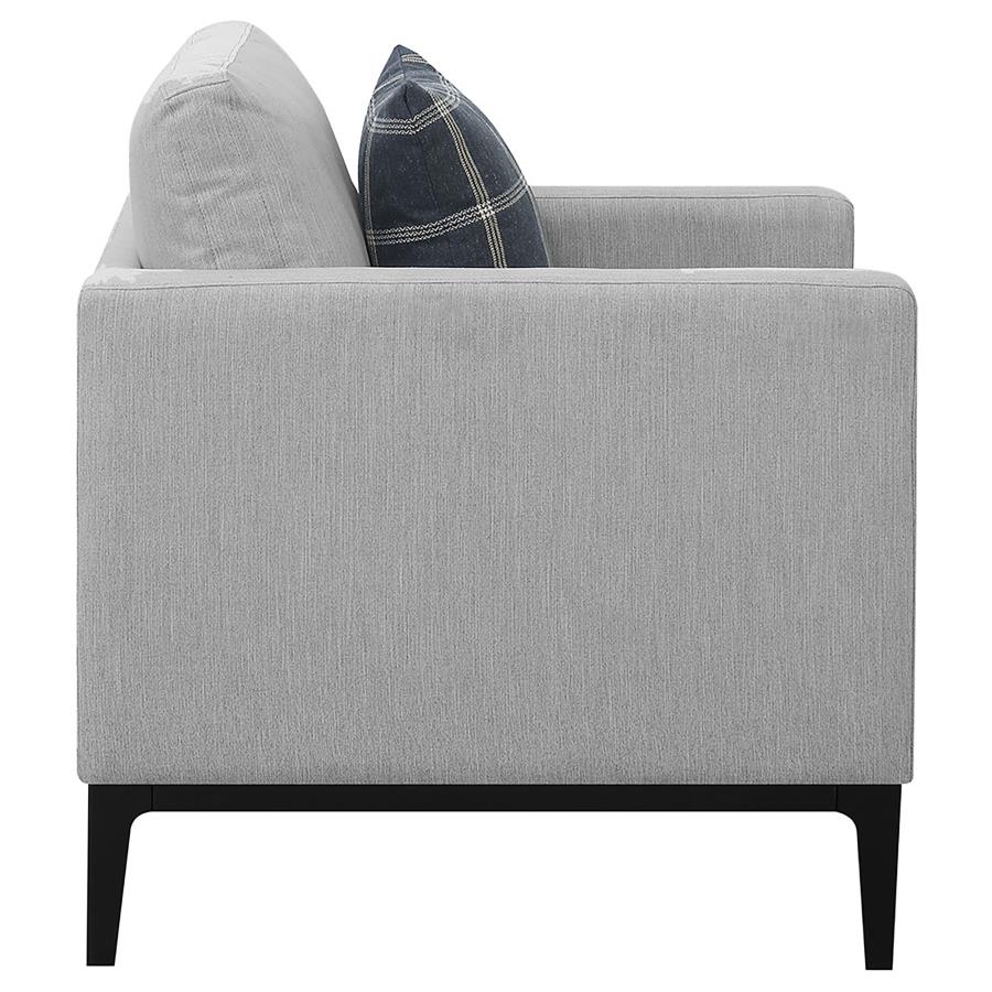 Apperson Upholstered Track Arm Accent Chair Light Grey view 9