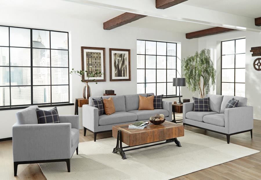 Apperson Upholstered Track Arm Accent Chair Light Grey view 12