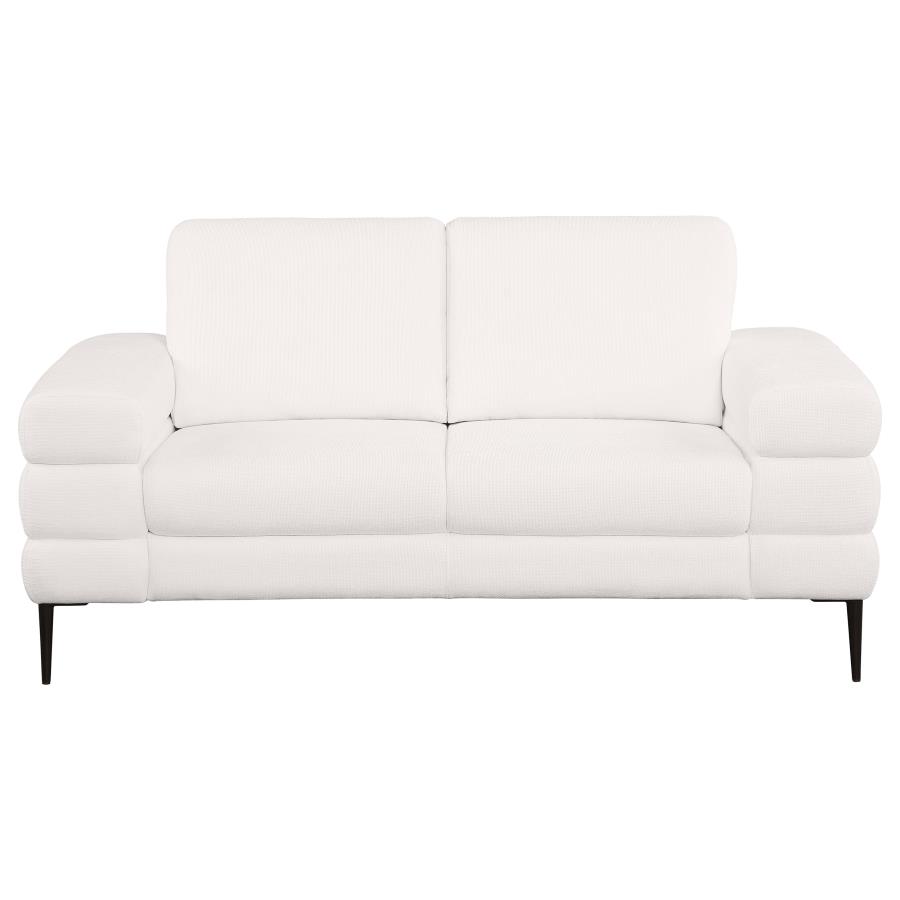 Jessel 3-piece Chenille Upholstered Sofa Set Ivory view 8