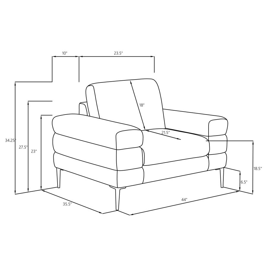 Jessel 3-piece Chenille Upholstered Sofa Set Ivory view 18