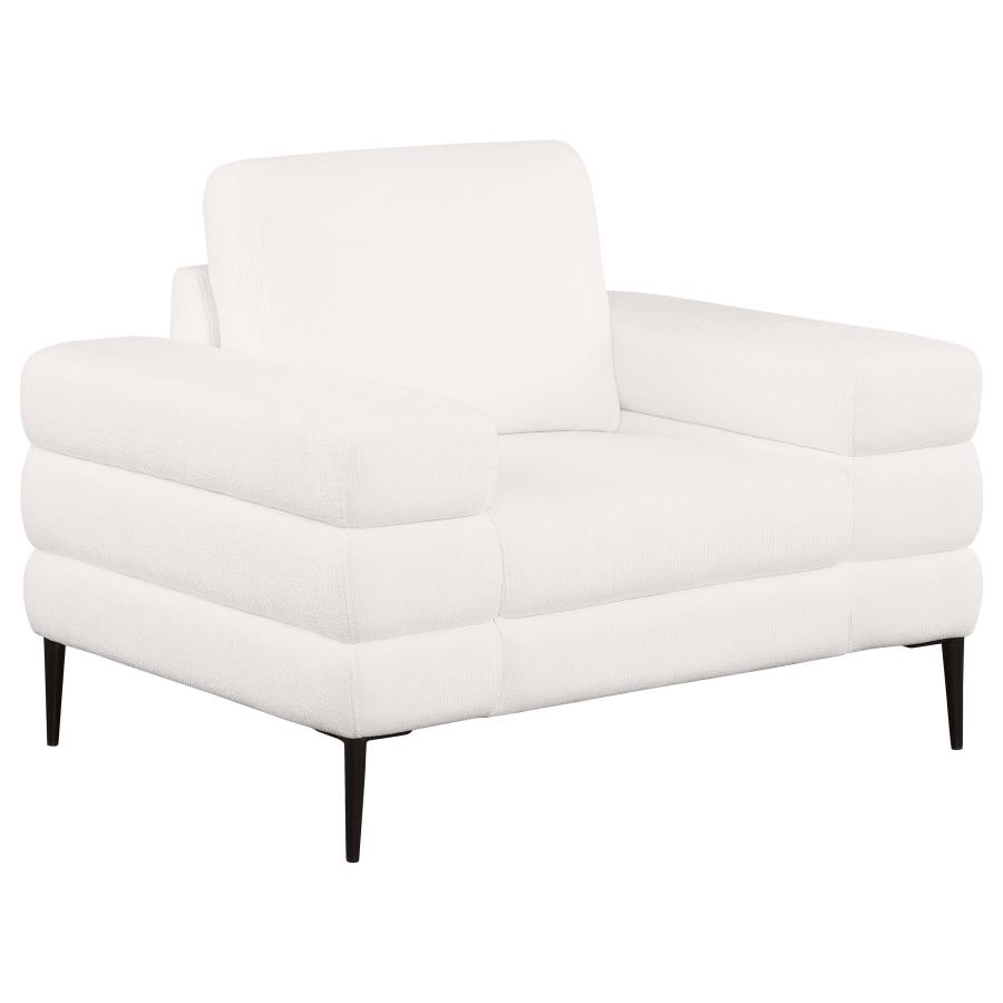 Jessel 3-piece Chenille Upholstered Sofa Set Ivory view 11