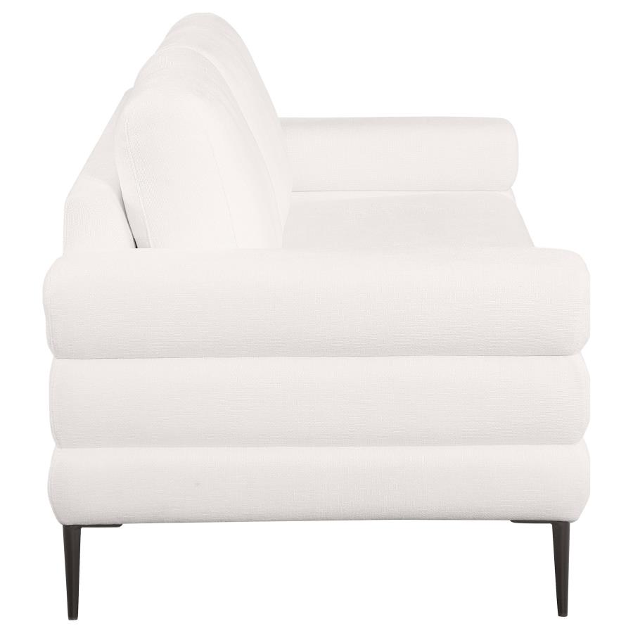 Jessel Chenille Upholstered Track Arm Sofa Ivory view 8