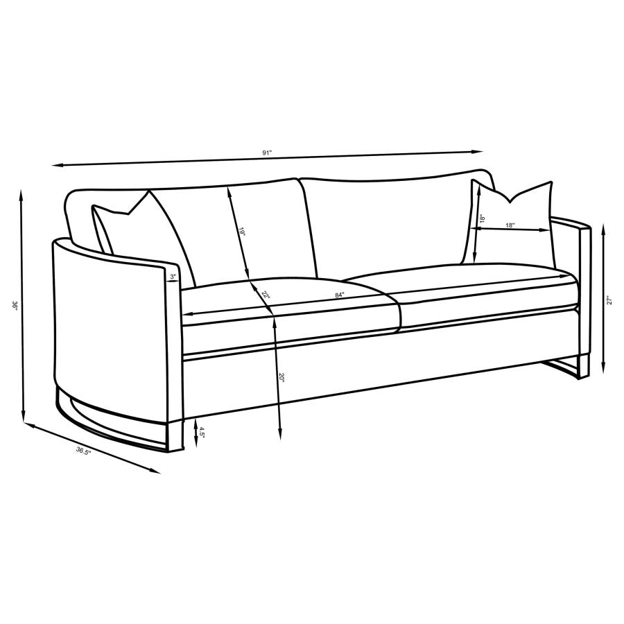 Corliss 3-piece Upholstered Arched Arm Sofa Set Beige view 13