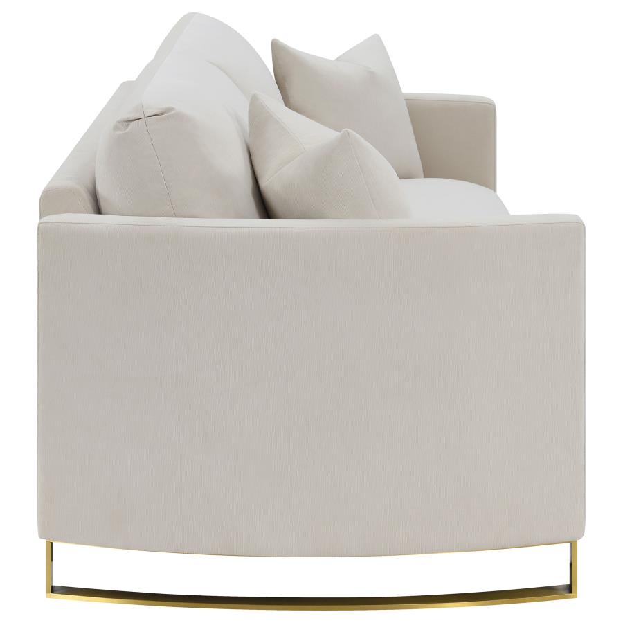 Corliss Upholstered Curved Track Arm Sofa Beige view 8