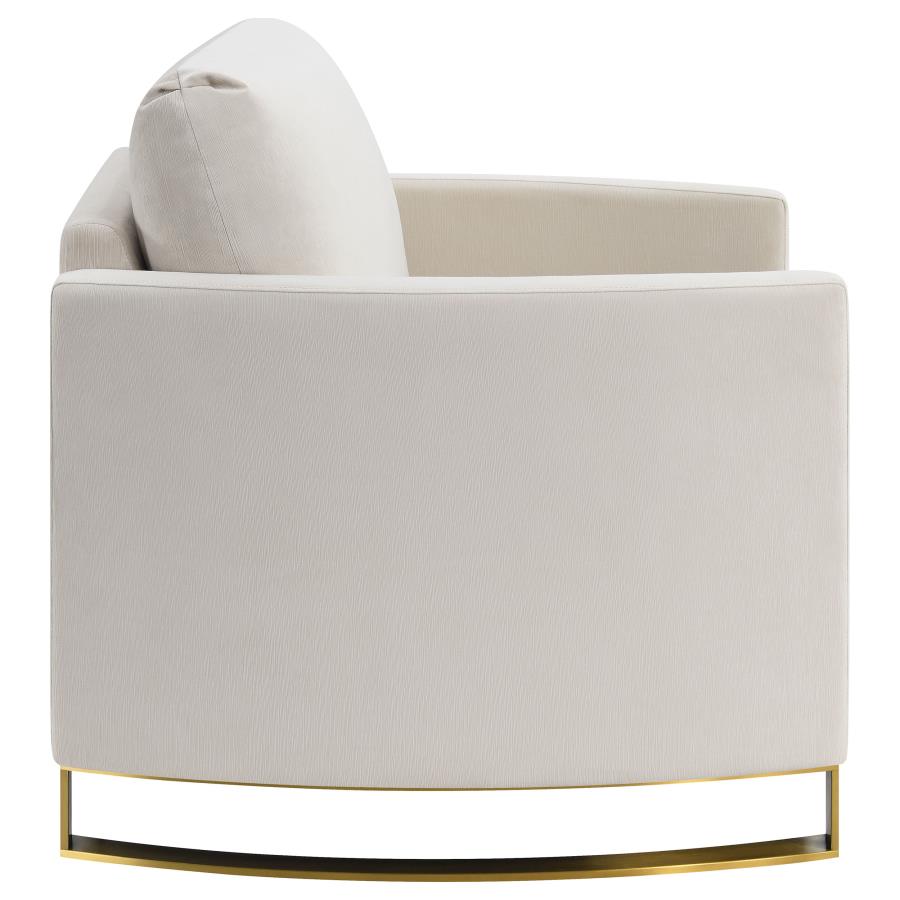 Corliss Upholstered Curved Track Arm Chair Beige view 8
