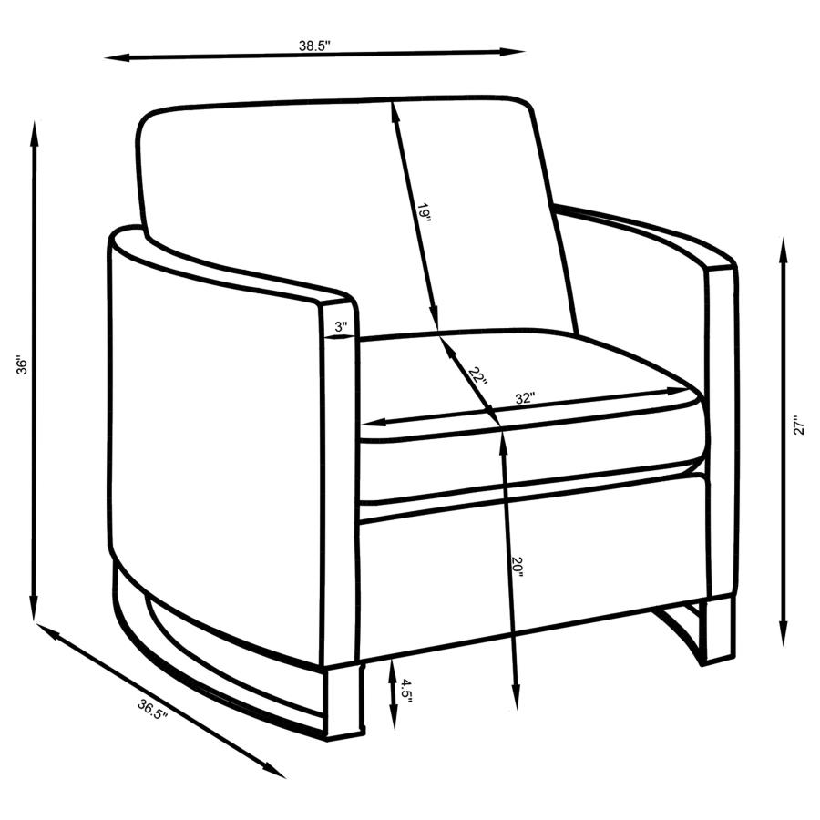 Corliss Upholstered Curved Track Arm Chair Beige view 10