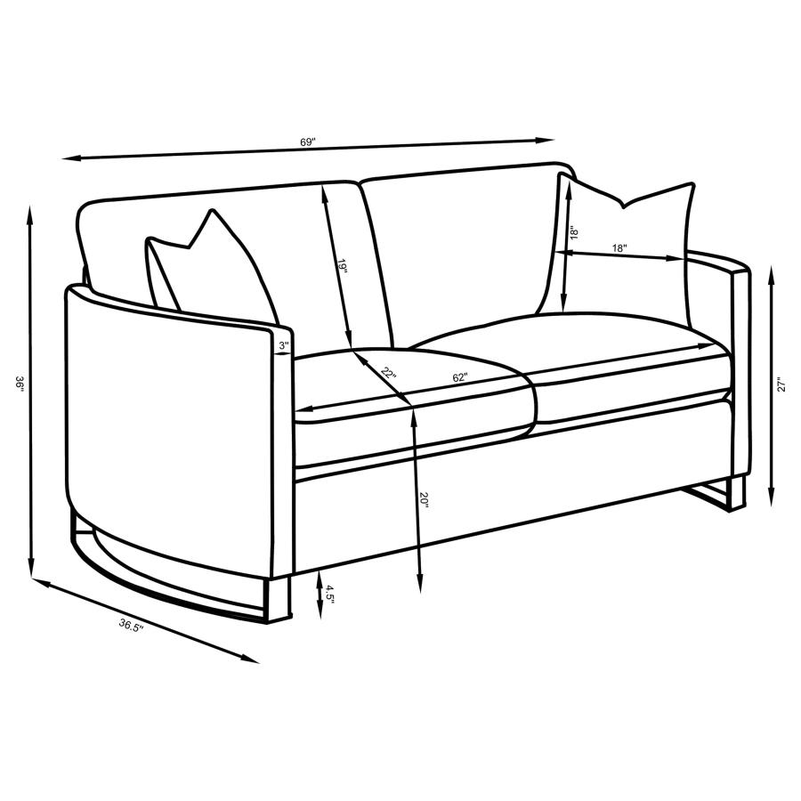 Corliss 2-piece Velvet Upholstered Sofa Set Camel view 11