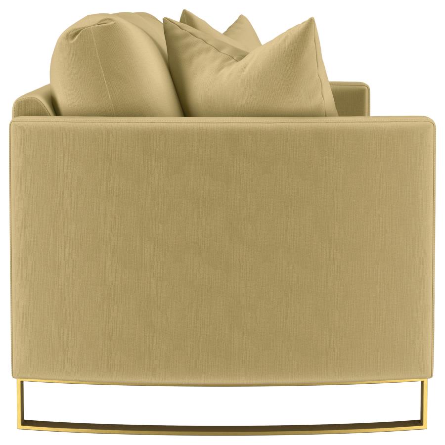 Corliss Upholstered Curved Track Arm Sofa Camel view 9