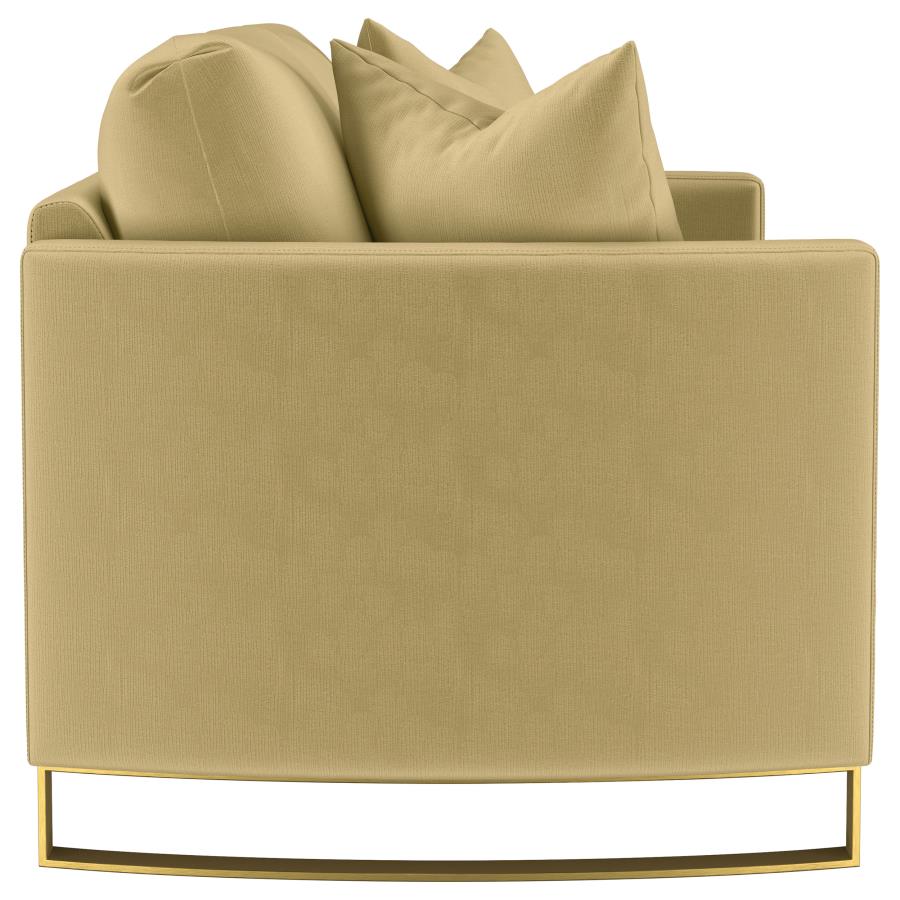 Corliss Upholstered Curved Track Arm Loveseat Camel view 9