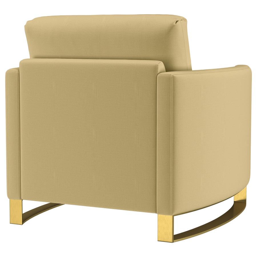 Corliss Upholstered Curved Track Arm Chair Camel view 8