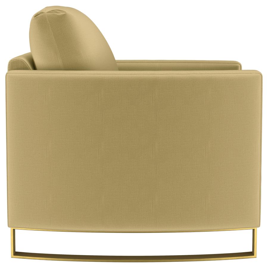 Corliss Upholstered Curved Track Arm Chair Camel view 9
