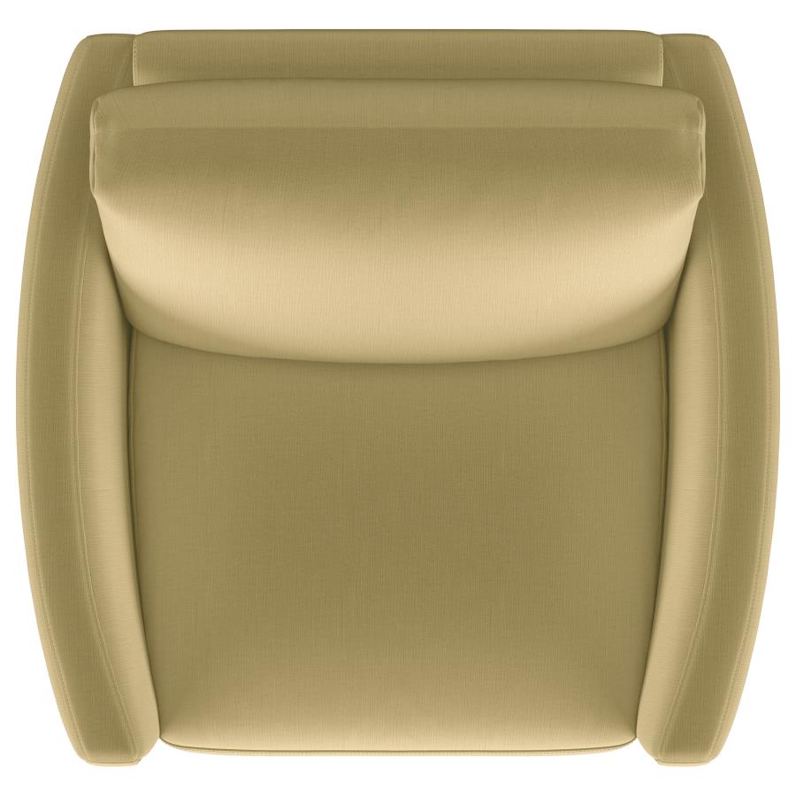 Corliss Upholstered Curved Track Arm Chair Camel view 10