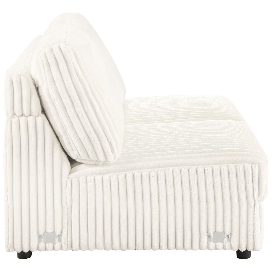 Emberson Upholstered Armless Loveseat Ivory view 8