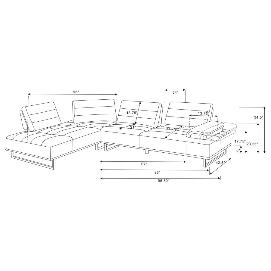 Arden Upholstered Sectional Sofa with Adjustable Back Taupe view 10