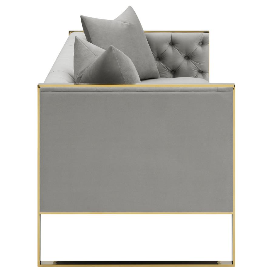 Eastbrook Velvet Upholstered Tufted Sofa Grey view 8
