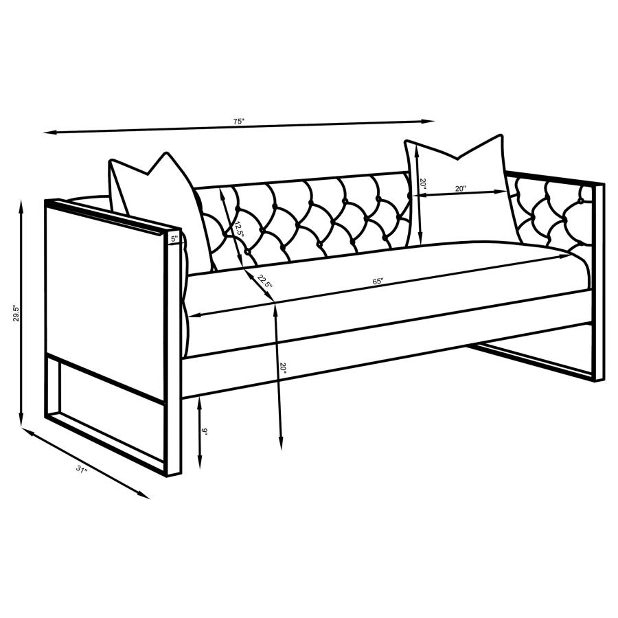 Eastbrook Velvet Upholstered Tufted Sofa Grey view 12