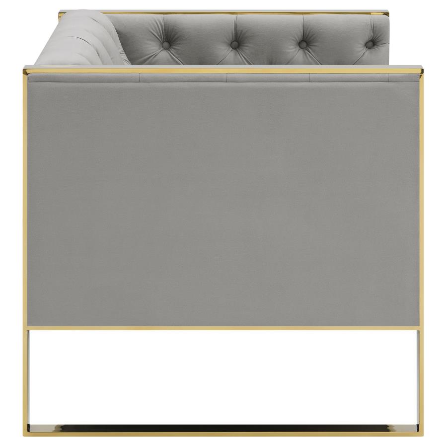 Eastbrook Velvet Upholstered Tufted Accent Chair Grey view 8