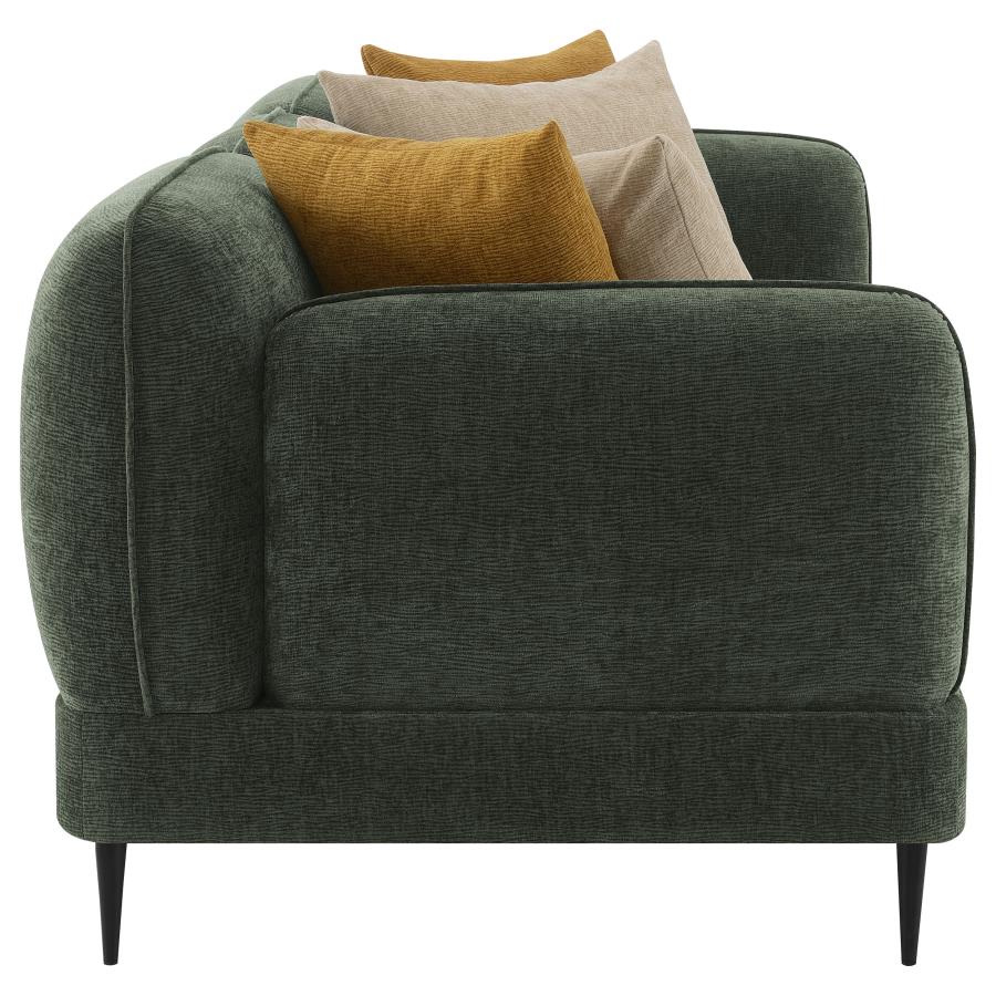 Jade Chenille Upholstered Modern Track Arm Sofa Green view 8