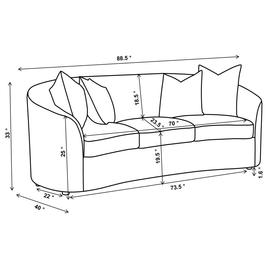 Rainn 3-piece Boucle Upholstered Sloped Arm Sofa Set Latte view 16