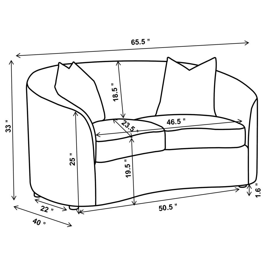Rainn 3-piece Boucle Upholstered Sloped Arm Sofa Set Latte view 17