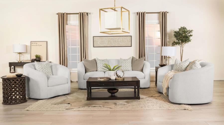 Rainn Boucle Upholstered Sloped Arm Loveseat Latte view 13