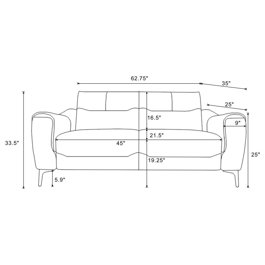 Nolan 2-piece Upholstered Sofa Set Charcoal view 13