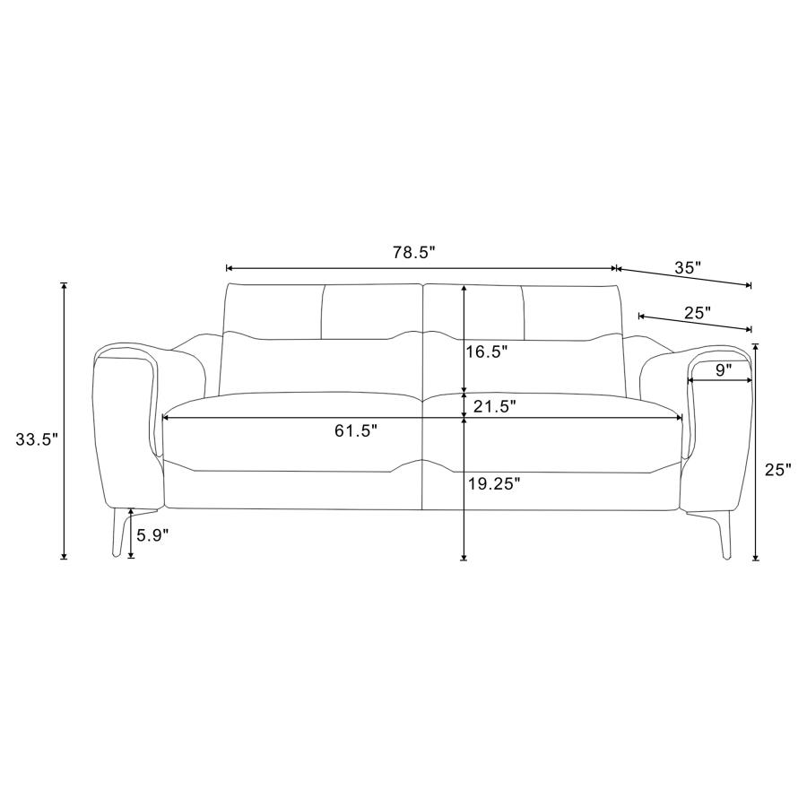 Nolan Upholstered Sloped Track Arm Sofa Charcoal view 12