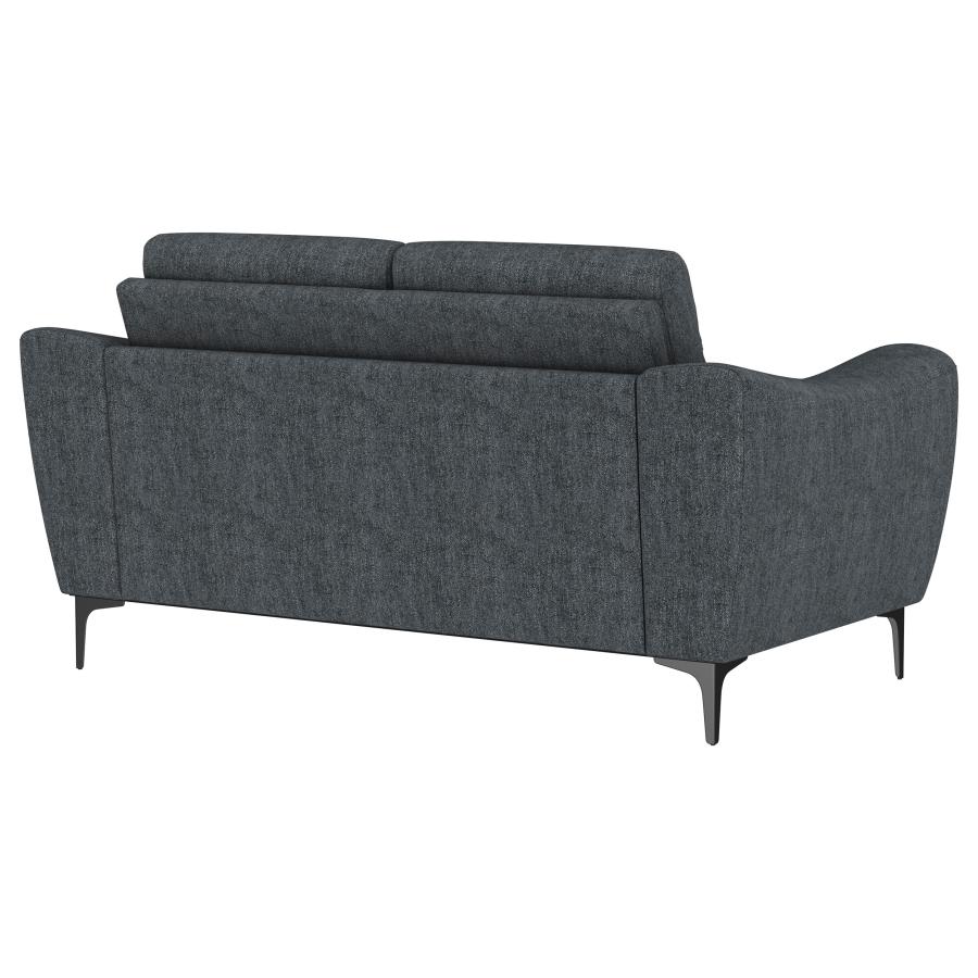 Nolan Upholstered Sloped Track Arm Loveseat Charcoal view 8