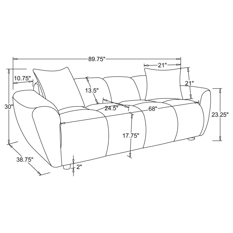 Destino Chenille Upholstered Splayed Arm Sofa Greige view 10