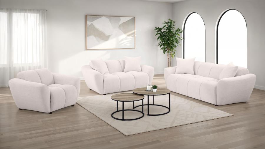 Destino Chenille Upholstered Splayed Arm Sofa Greige view 12